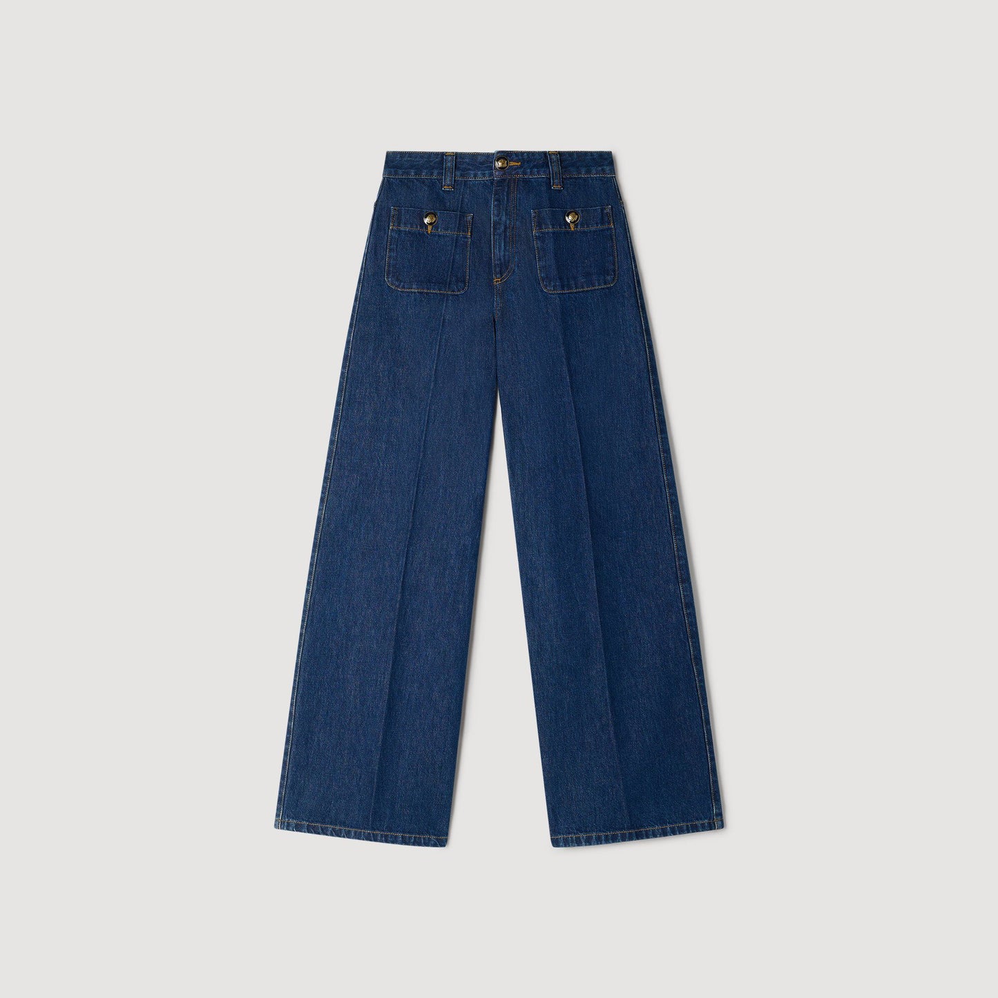 Floride Raw Straight Patch Pocket Jeans Deep Blu