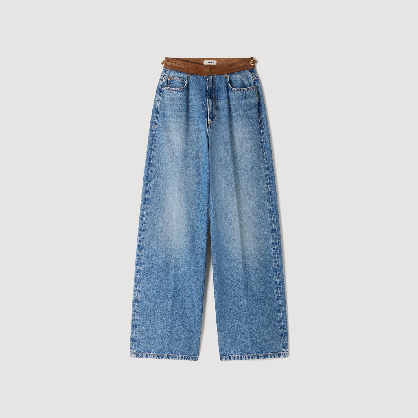 Sunny Straight jeans with leather belt Blue Jean