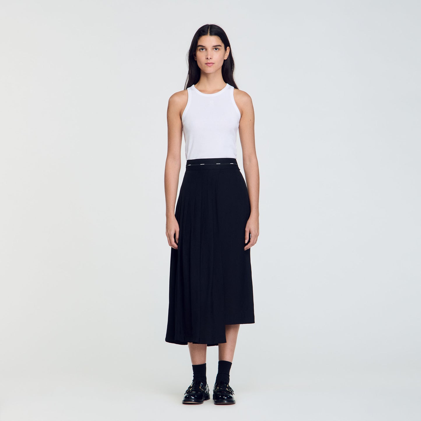 Long Asymmetrical Skirt Black