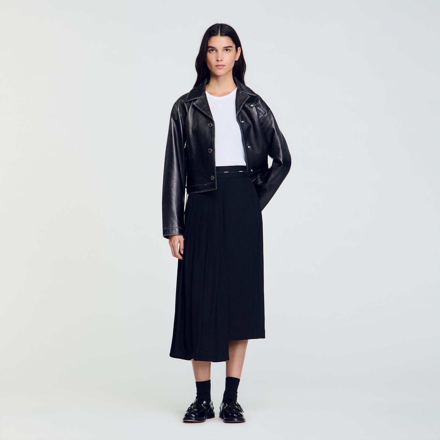Long Asymmetrical Skirt Black