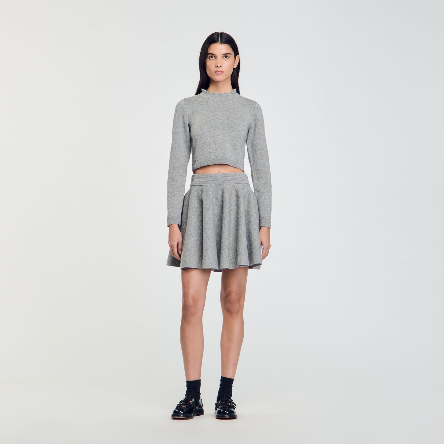 Pleated Skirt Grey