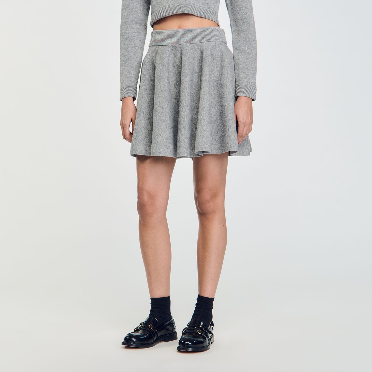 Pleated Skirt Grey