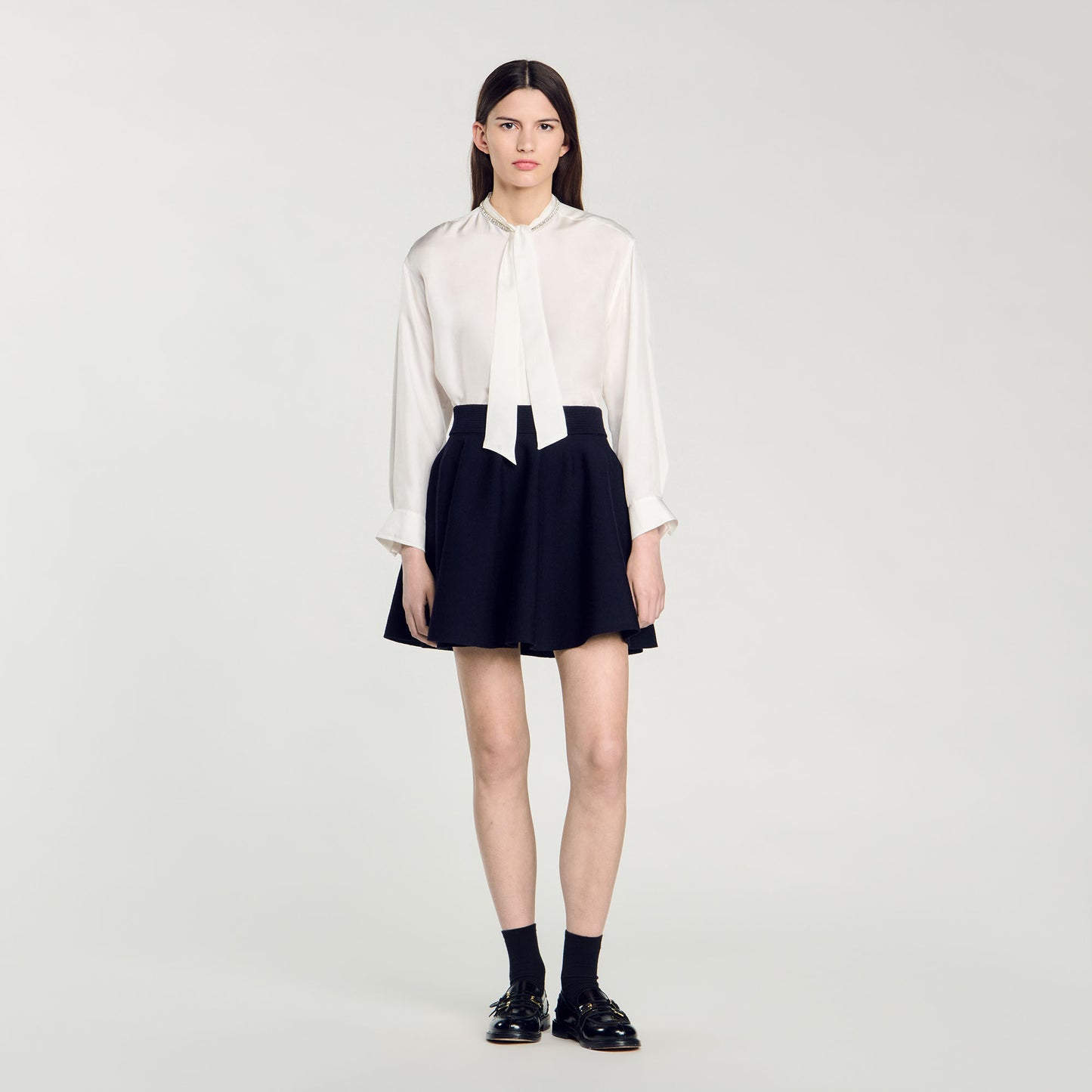 Pleated Skirt Navy Blue