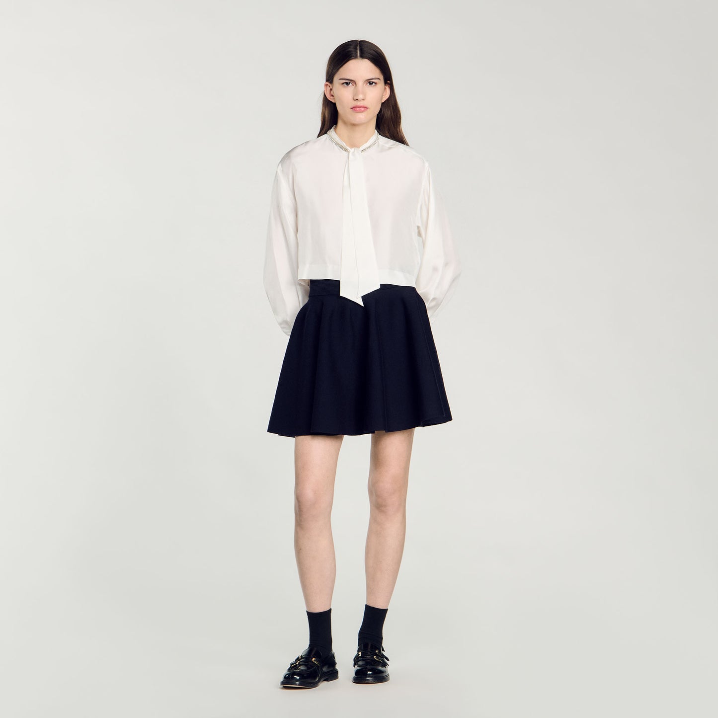 Pleated Skirt Navy Blue
