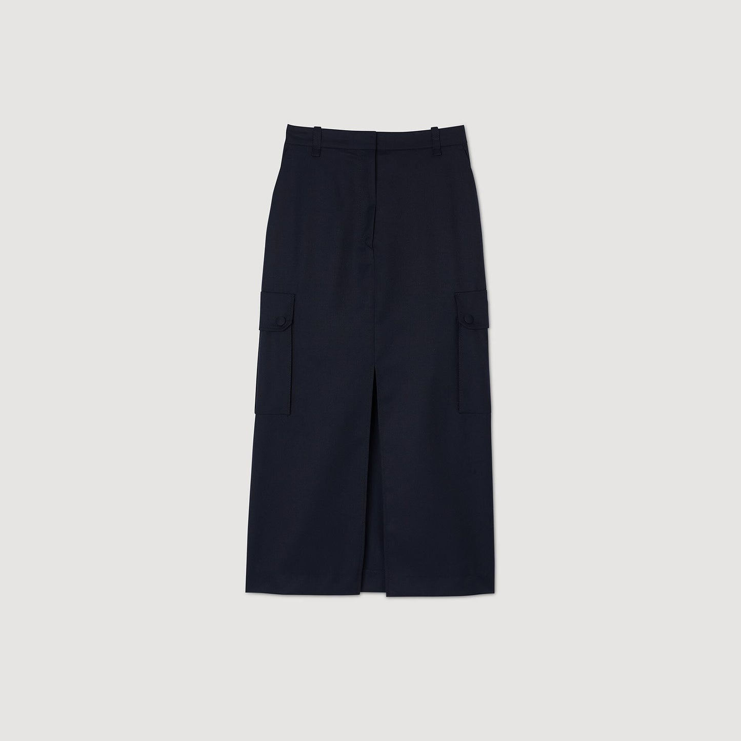 Long Cargo Skirt Navy Blue