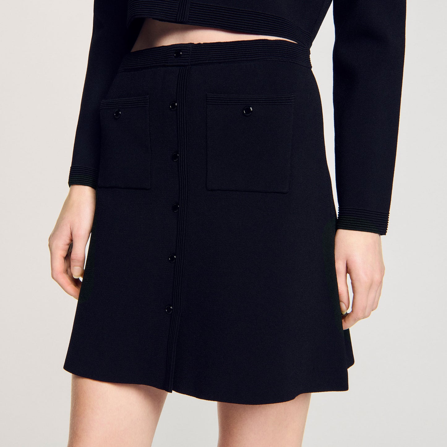 Short Knit Skirt Black