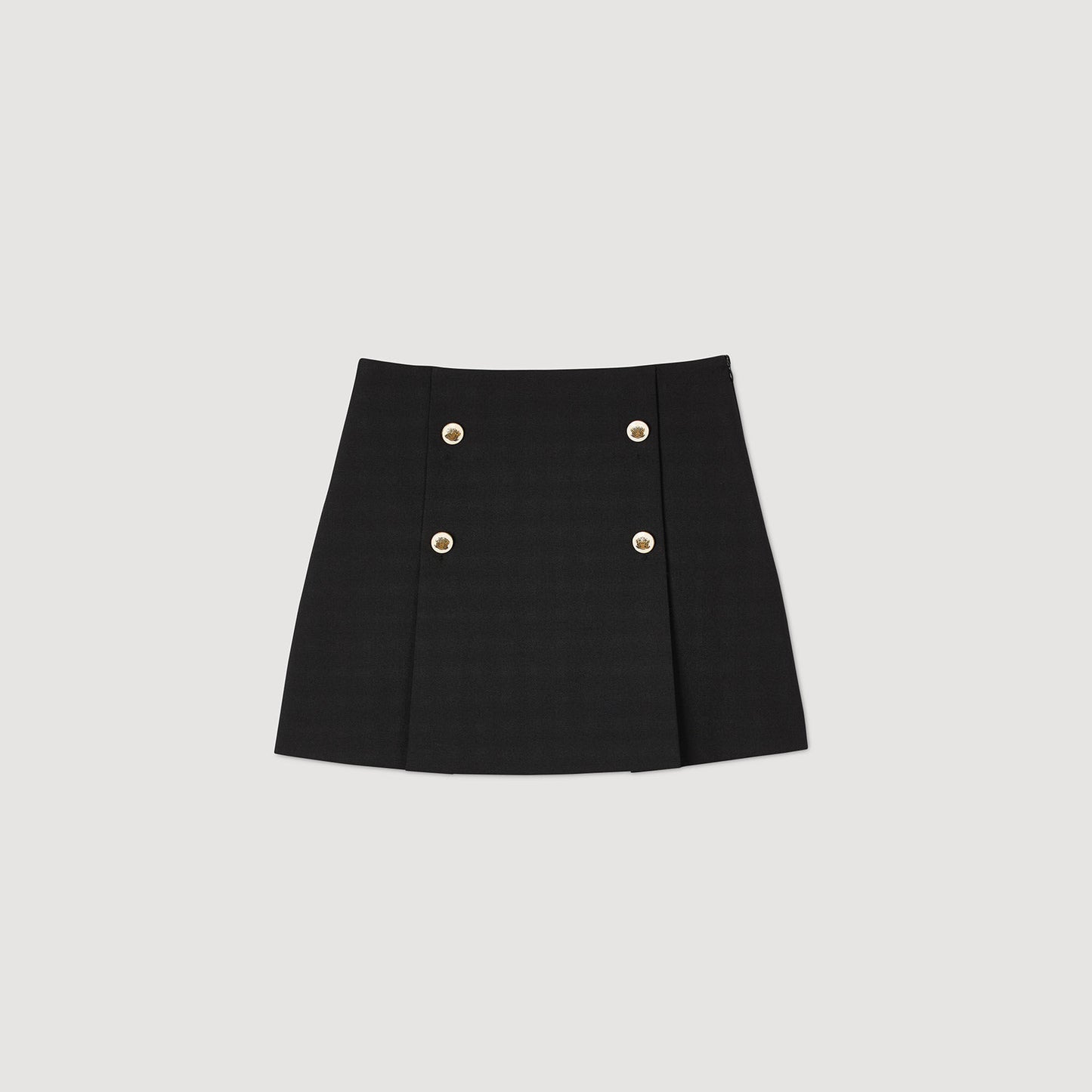 Valeriane Short Pleated Skirt Black