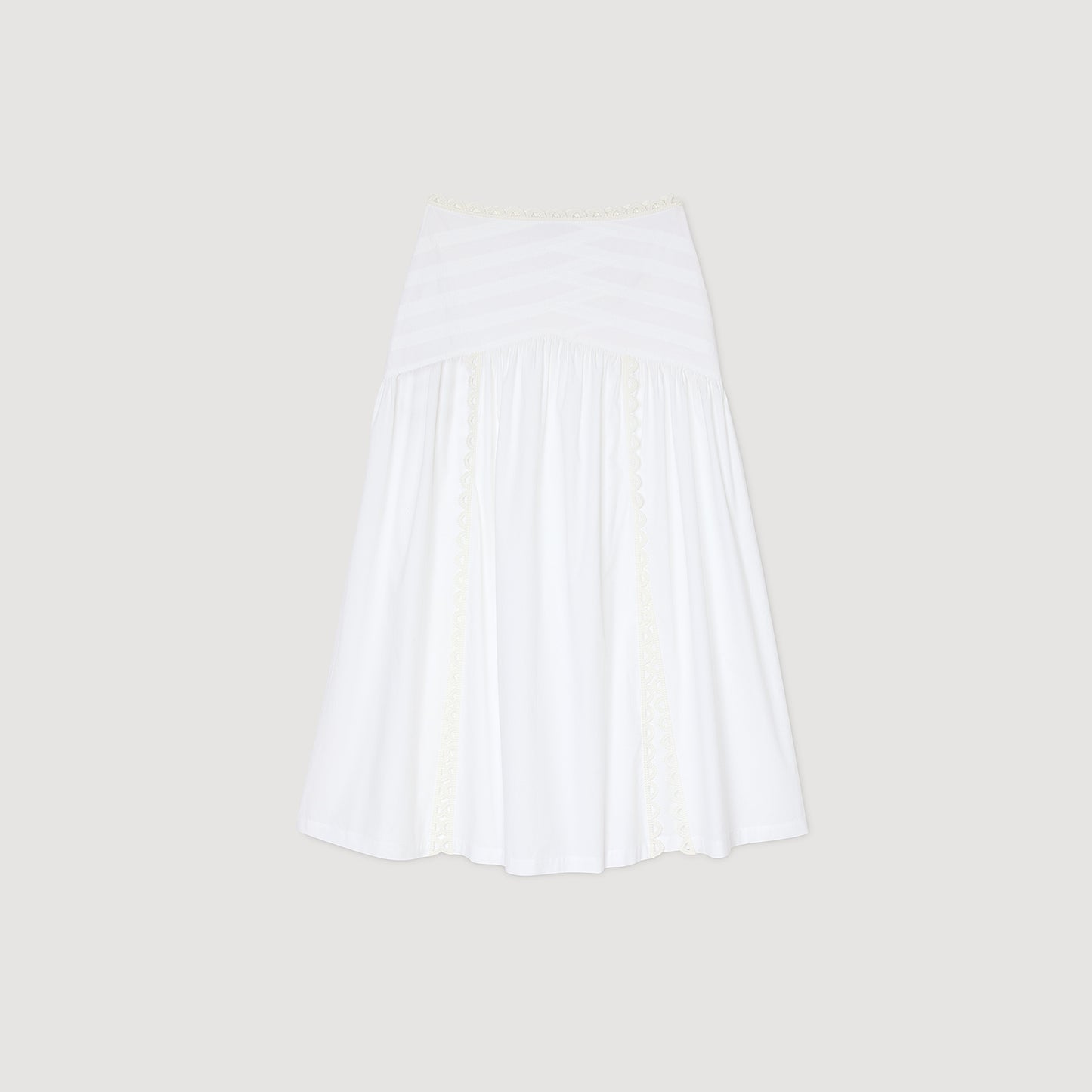 Lace Embroidery Skirt White