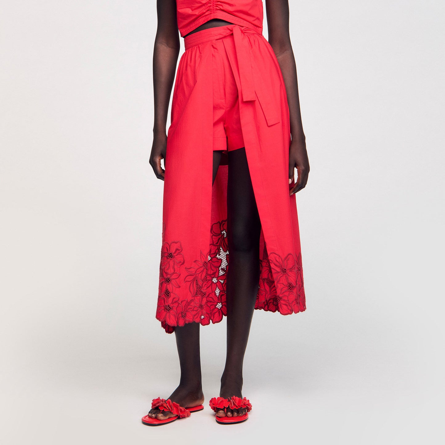 Renelle Floral Skort Red