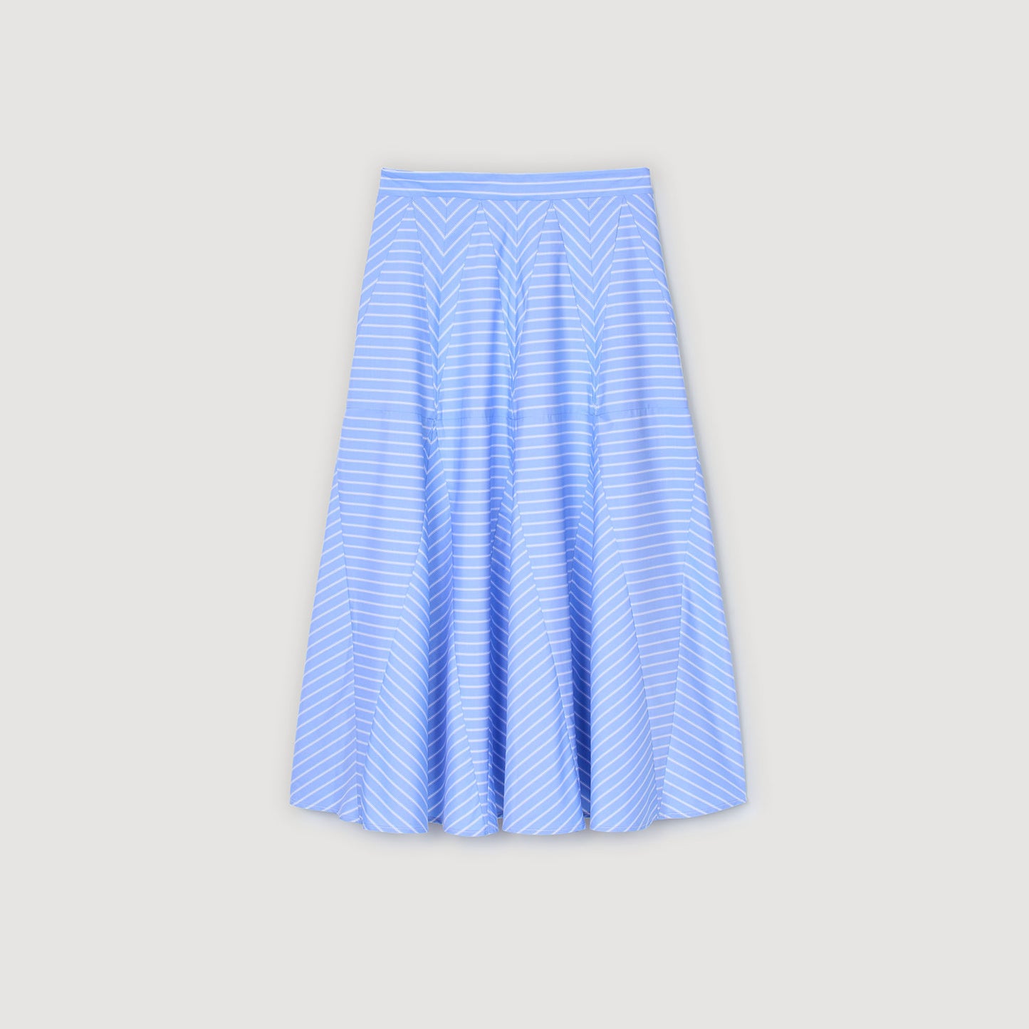 Ombrella Long Striped Skirt Blu / White