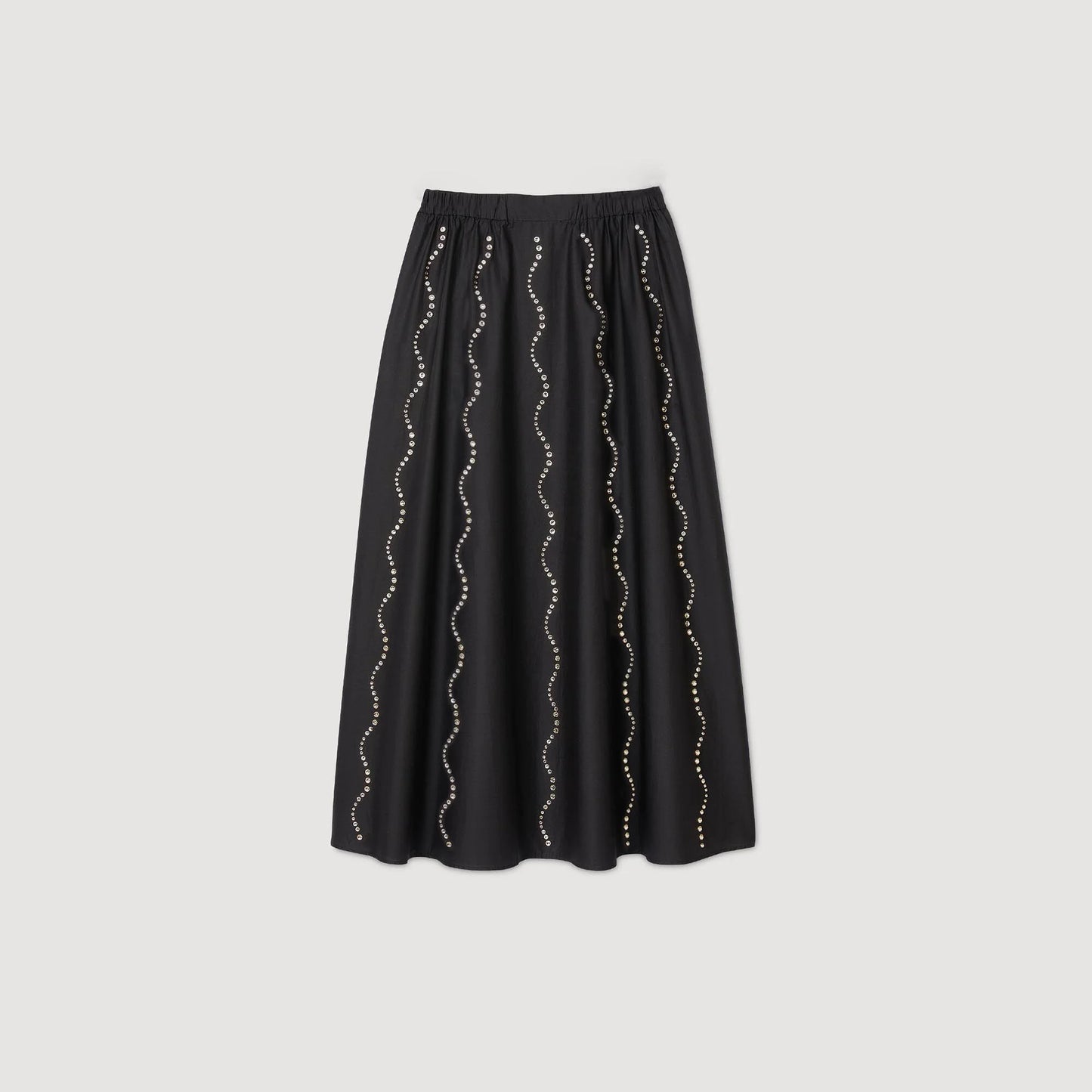 Aviv Crystal Embellished Maxi Skirt Black