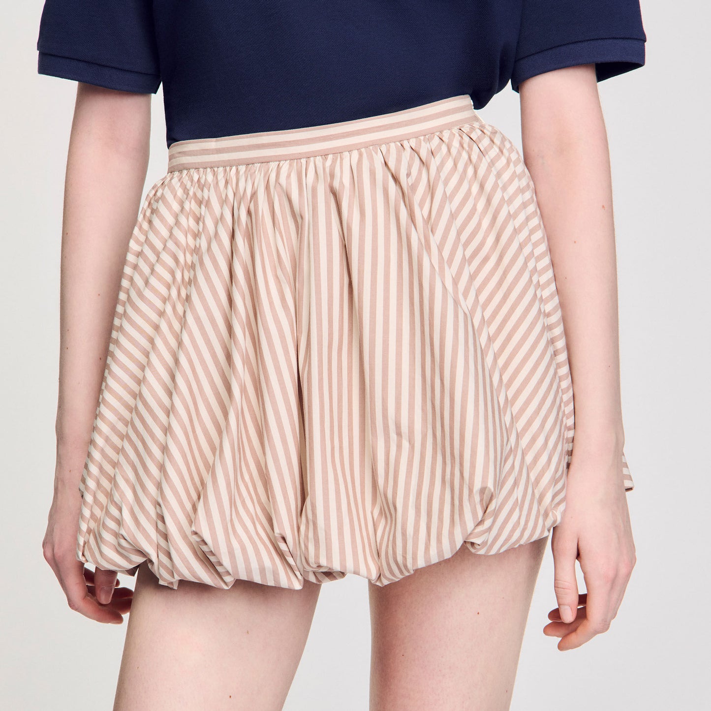 Spirale Striped Bubble Skirt Sand / Camel