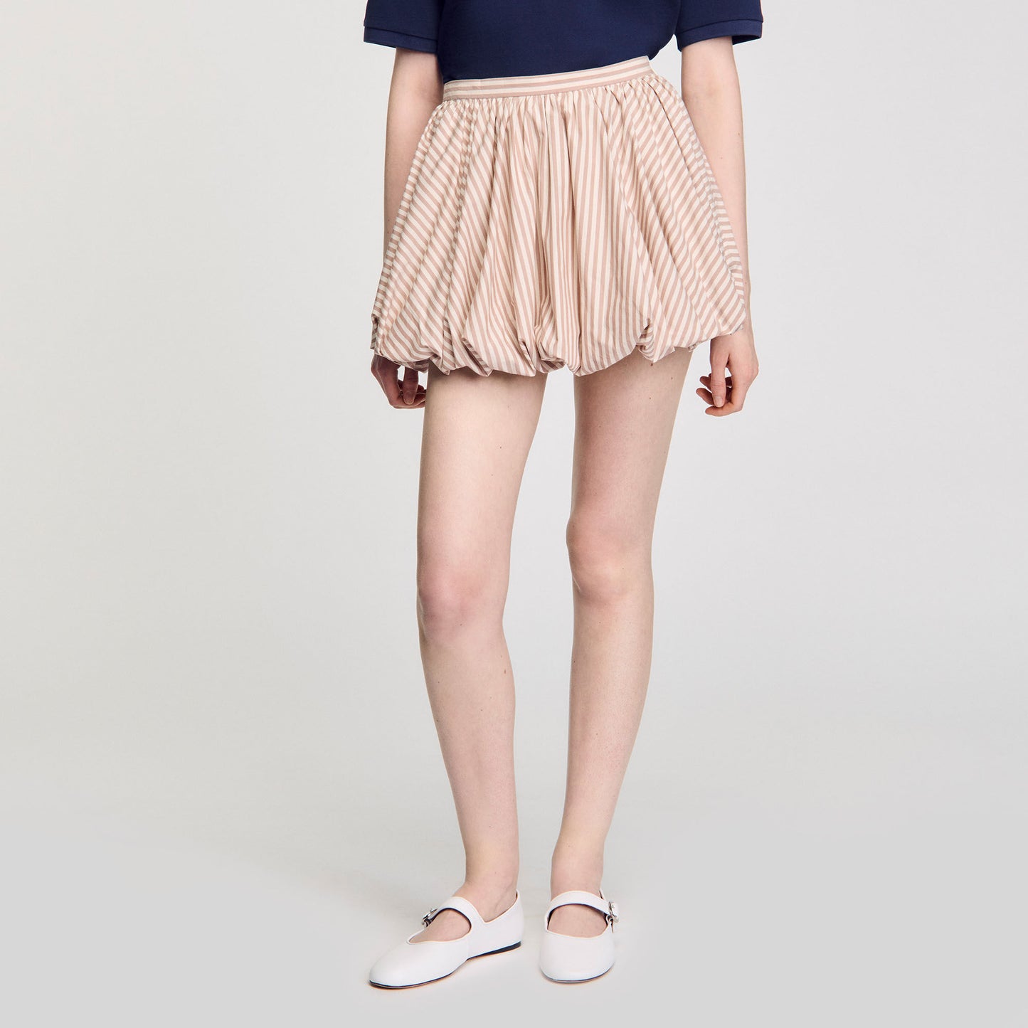 Spirale Striped Bubble Skirt Sand / Camel