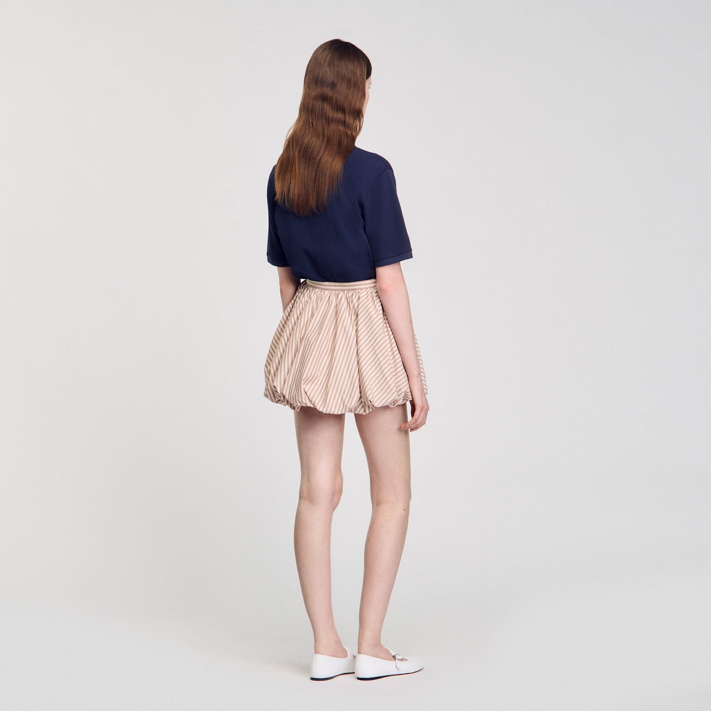 Spirale Striped Bubble Skirt Sand / Camel