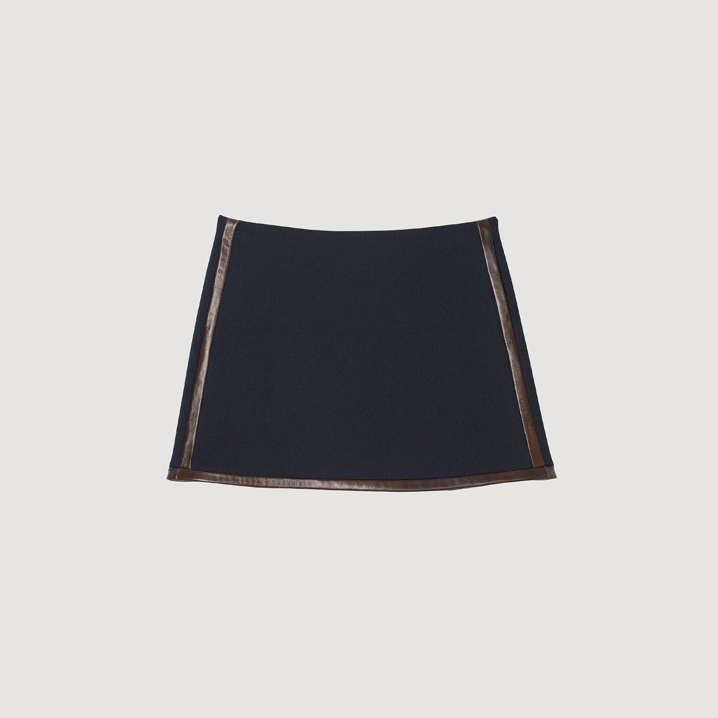 Mazarine Short Skirt With Leather Bands Navy Blue