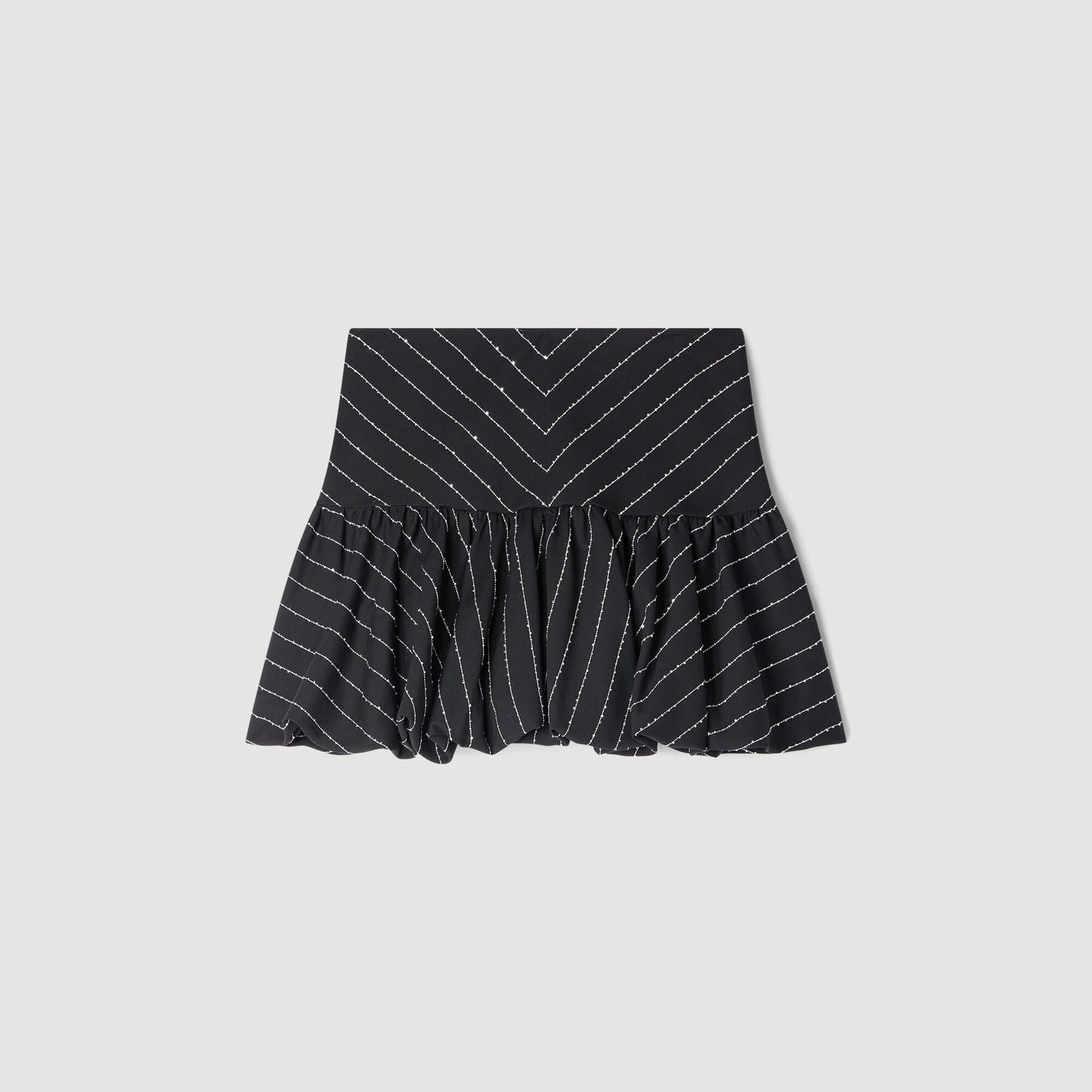 Jaima Short Striped Sequin Skirt Black / White