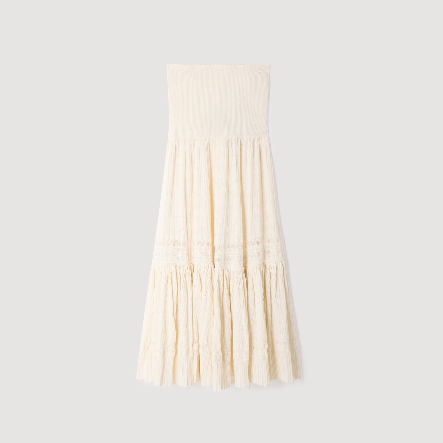 Aria Long Knit Skirt Ecru