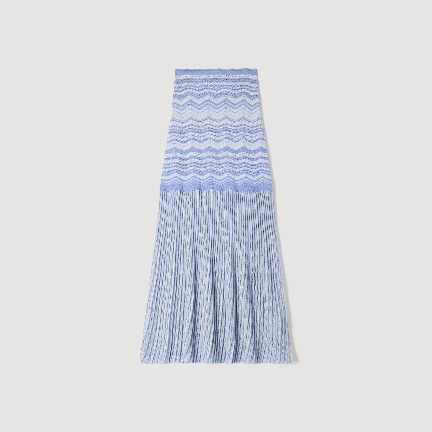 Davinna Long Decorative Knit Skirt Sky Blue