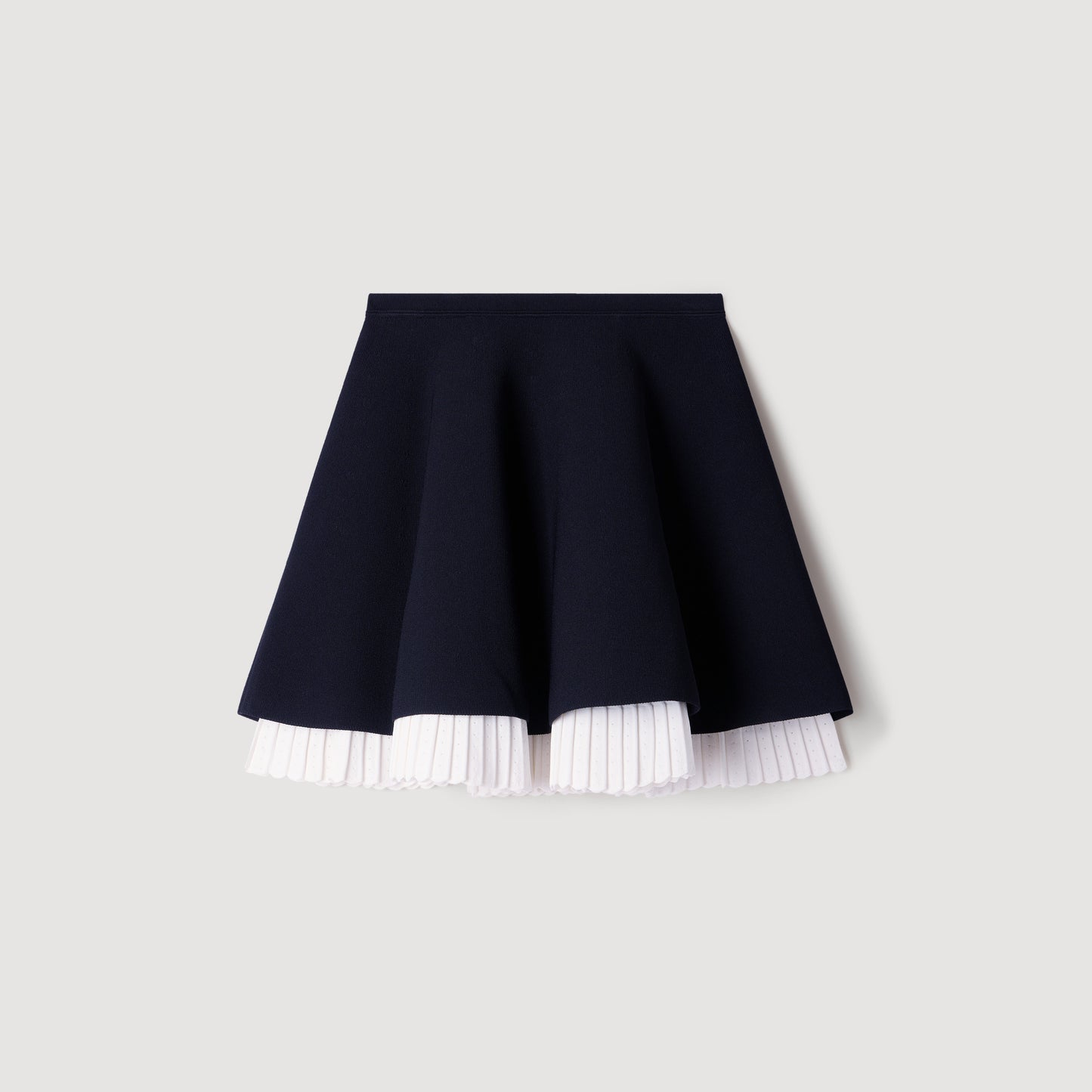Maravilla Two-tone knit skirt Black