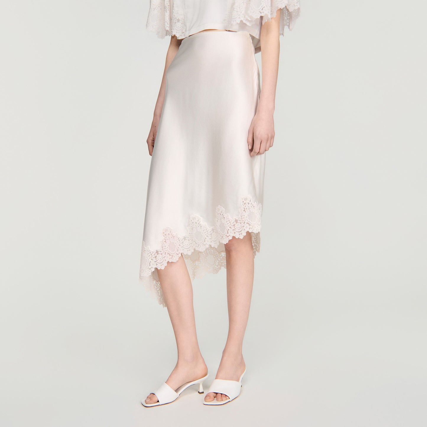 Plume Knit Skirt Ecru