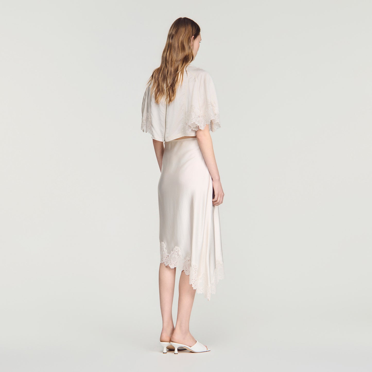 Plume Knit Skirt Ecru