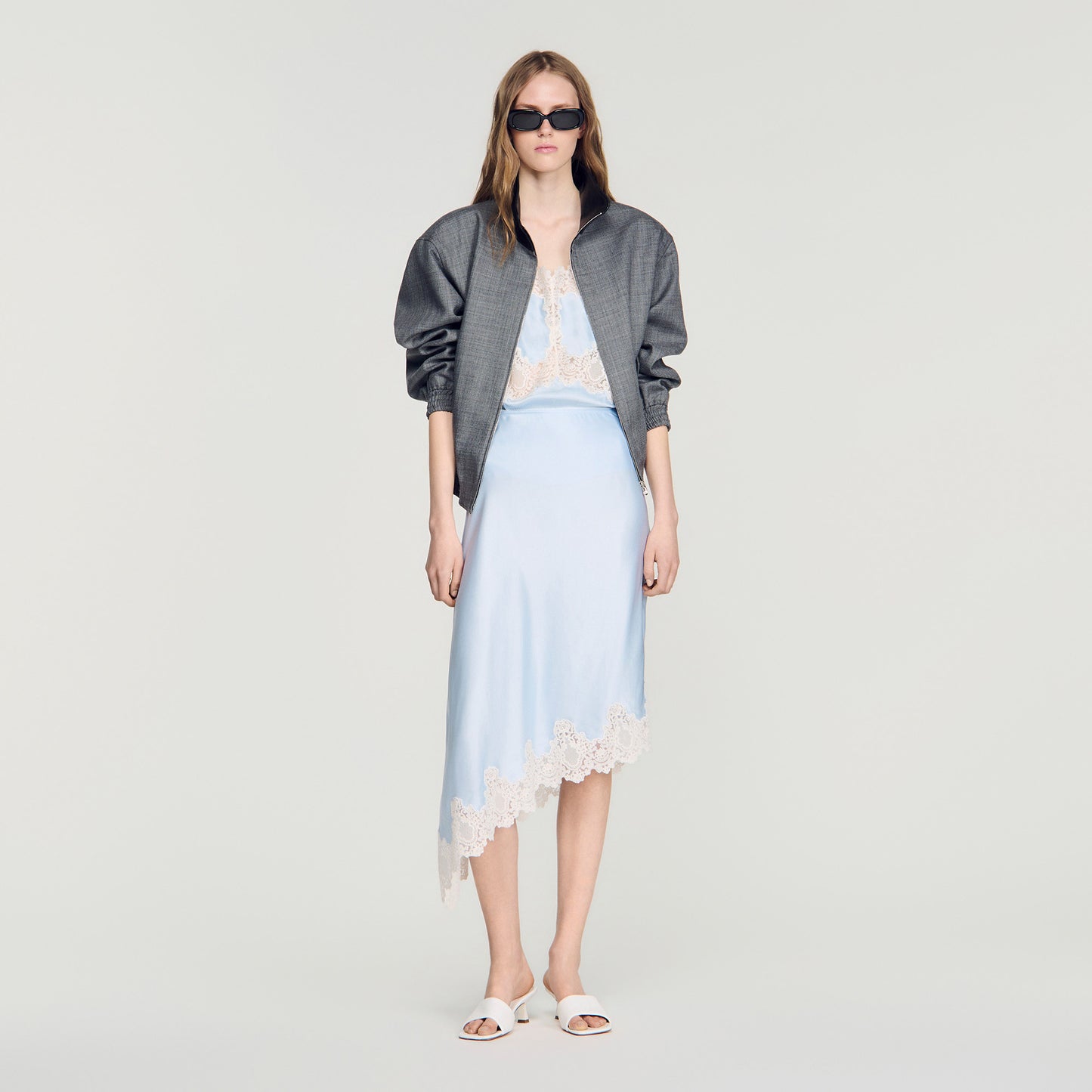 Plume Printed Skirt Blue / Ecru
