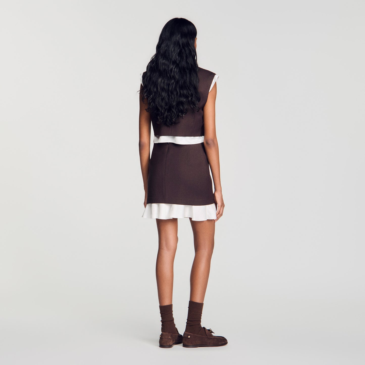 Allison Short 2-in-1 wool skirt Light Brown