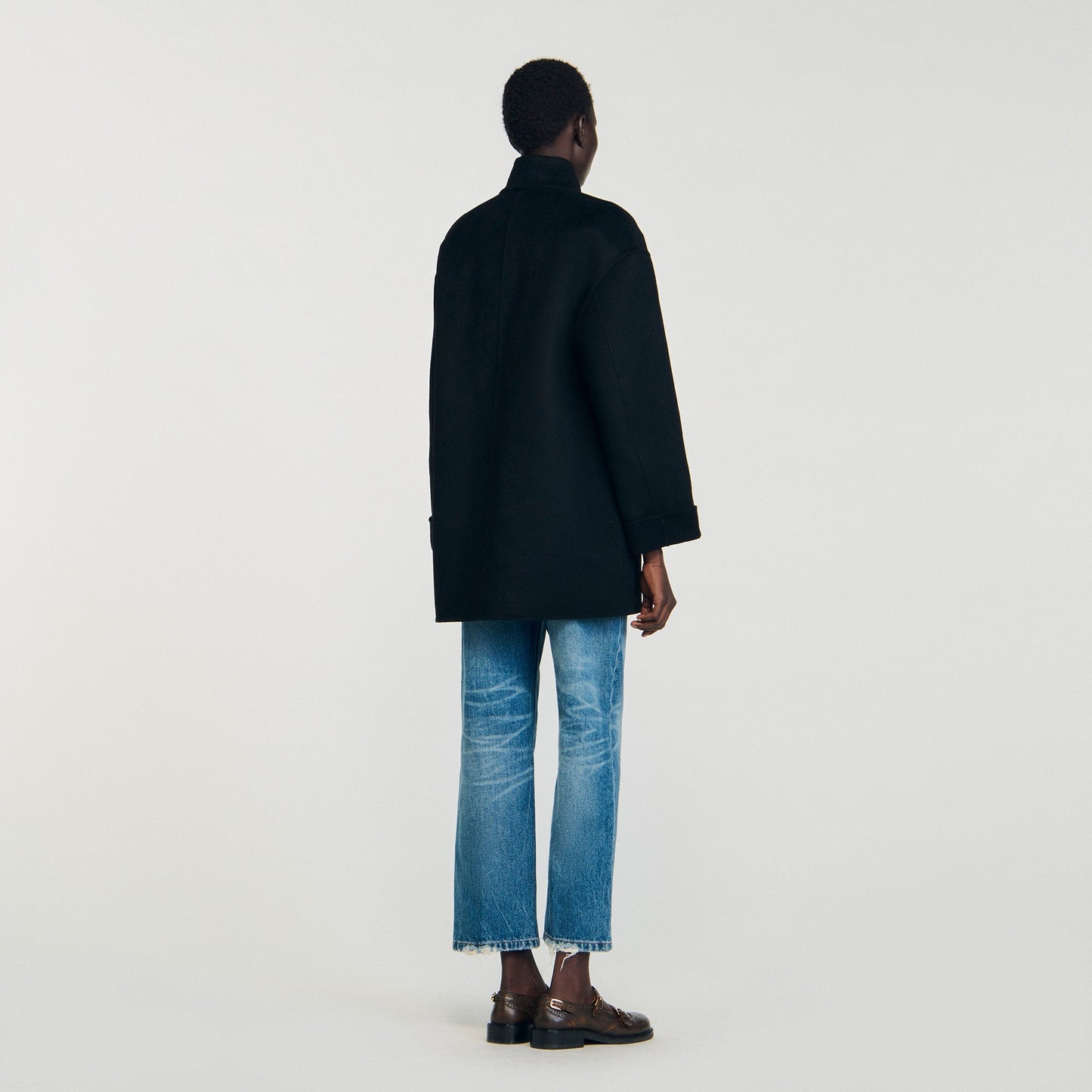 Souverain Oversized Pea Coat Black