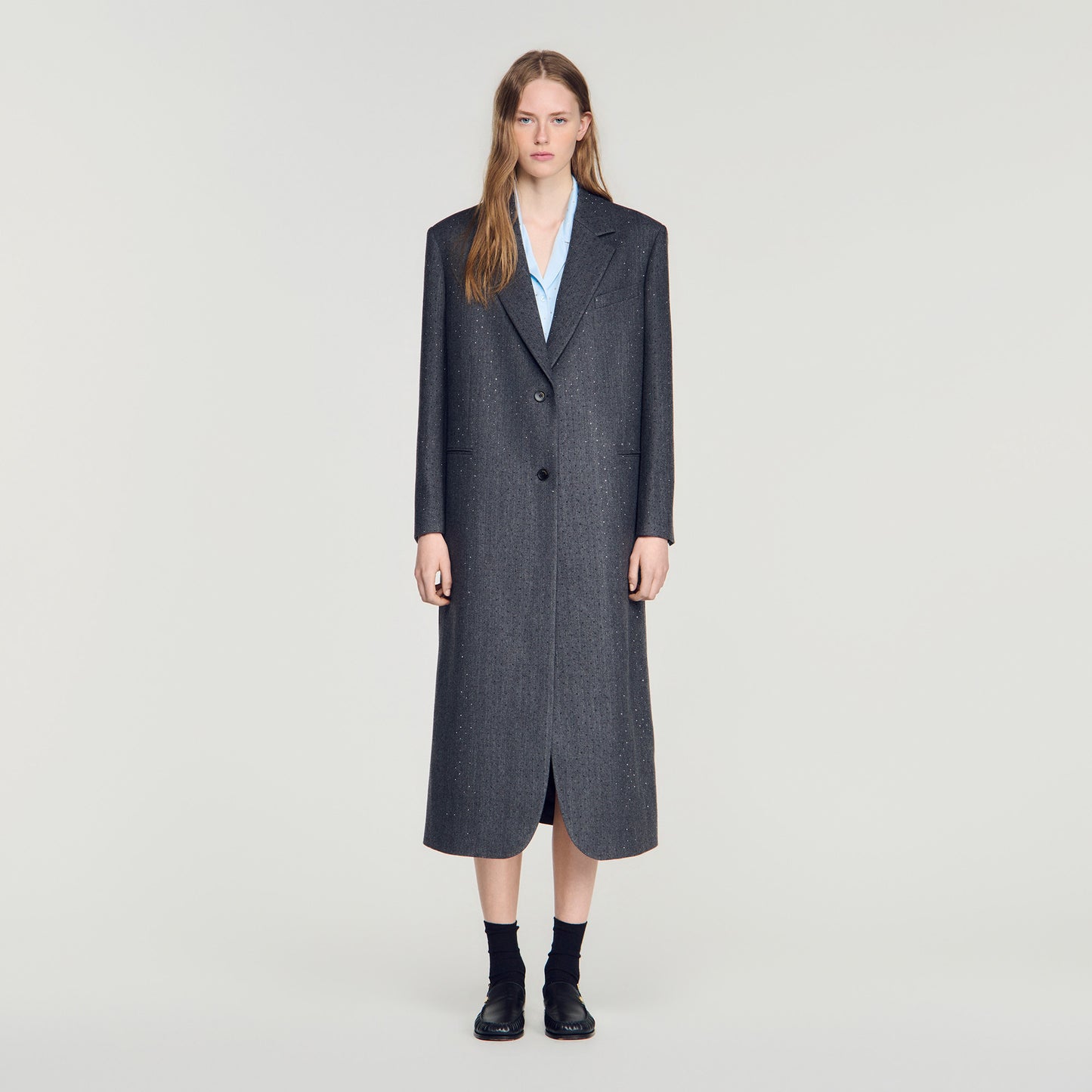 Evan Longline Coat Dark Grey