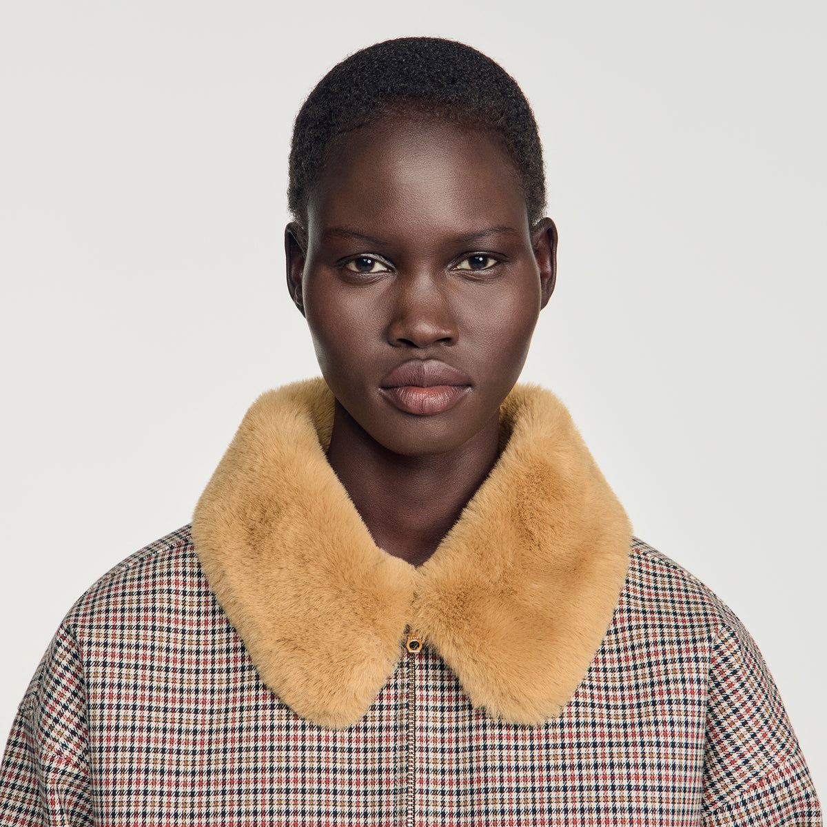 Wesley Faux fur-lined coat Brown