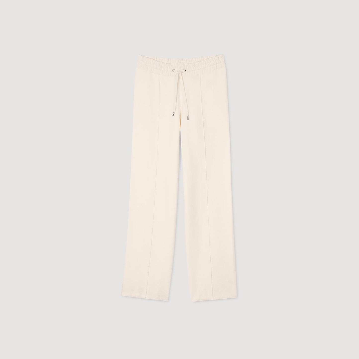 Knitted Straight-Leg Pants Ecru