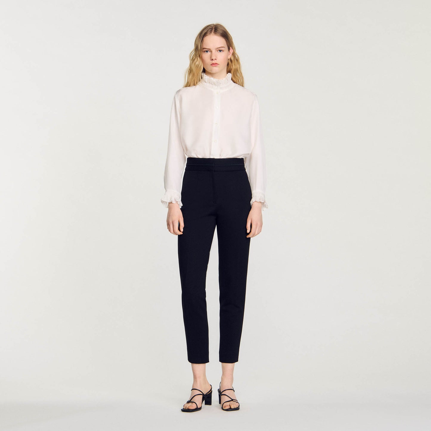 Straight-Leg Trousers Black