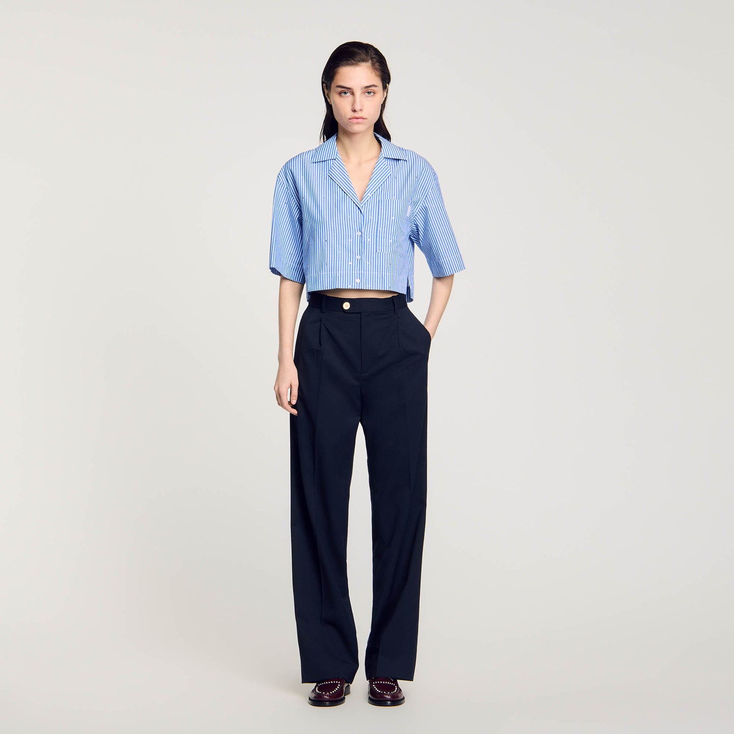 Wool Trousers Navy Blue