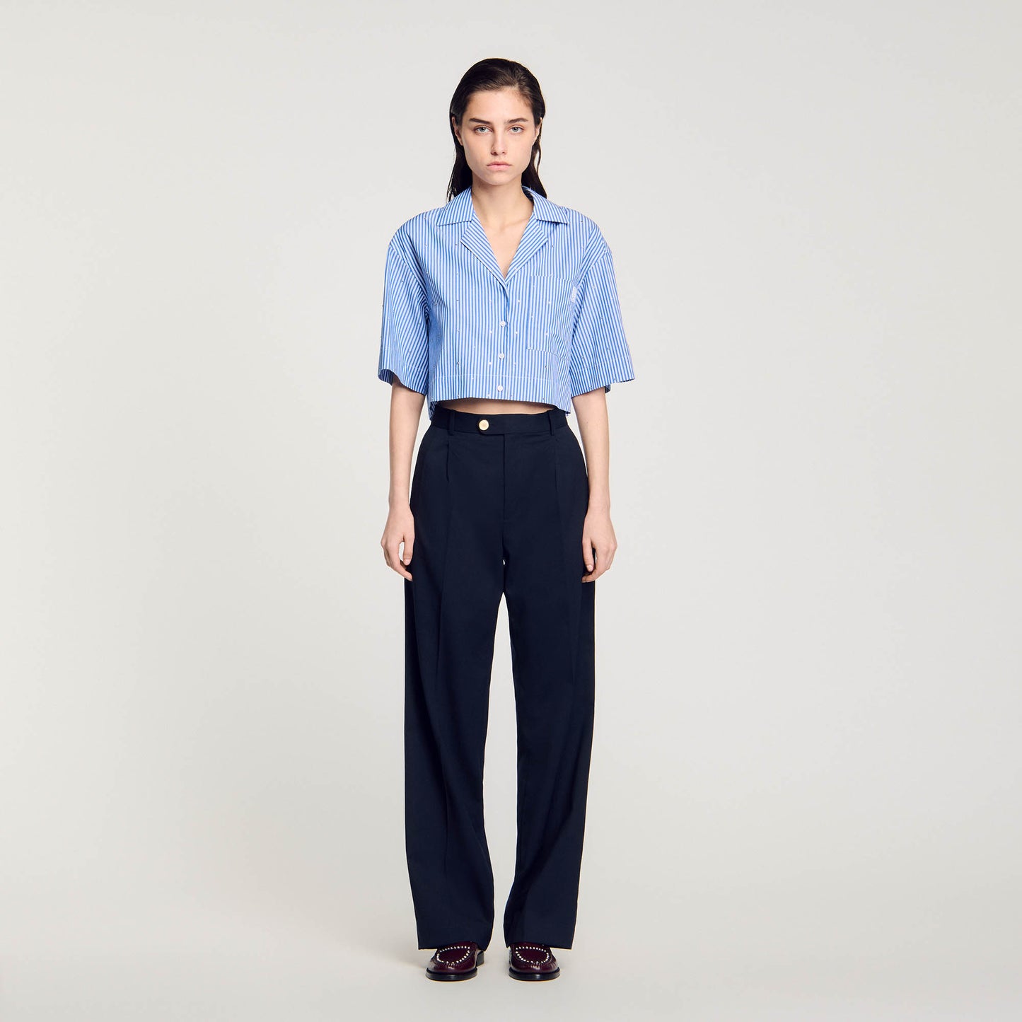 Wool Trousers Navy Blue