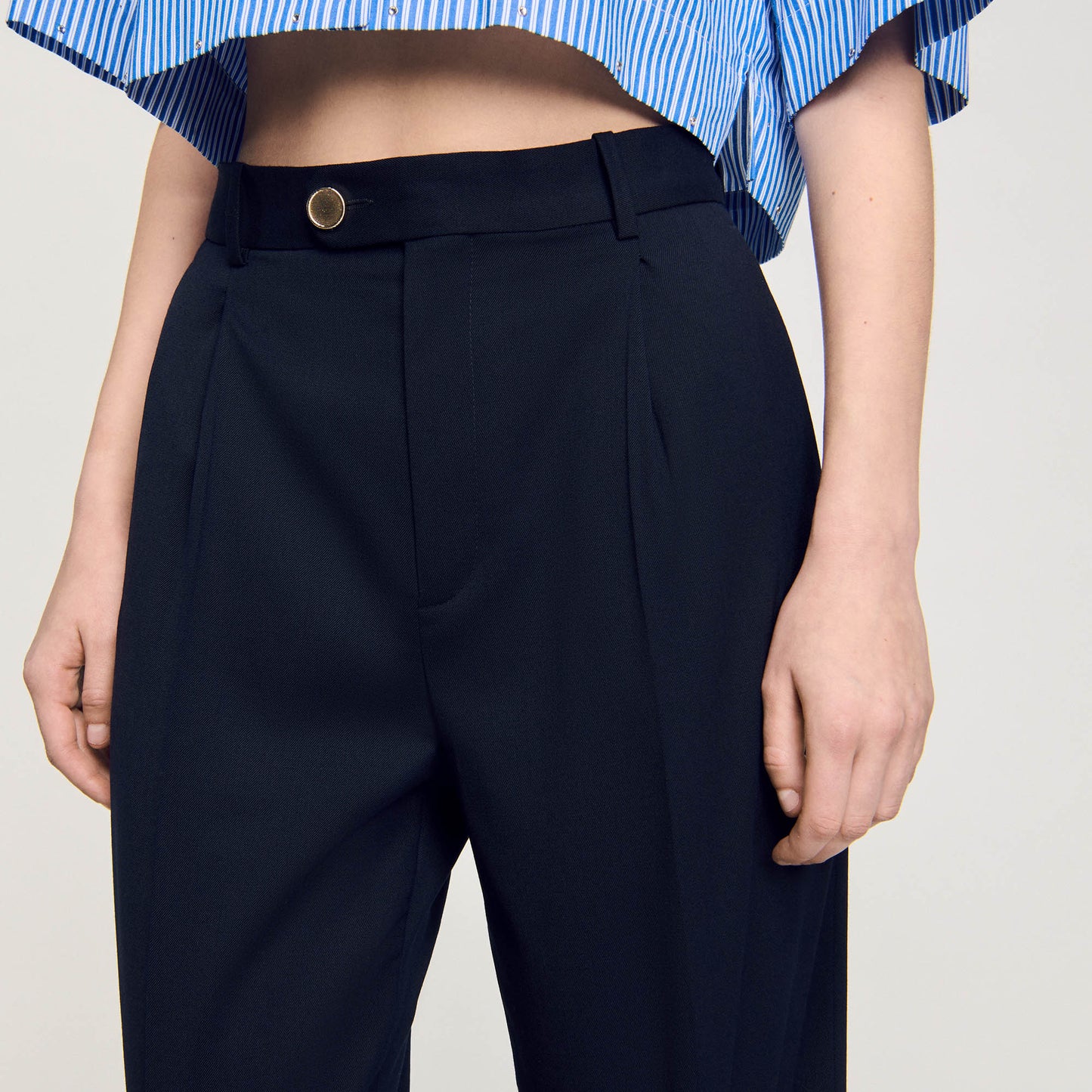 Wool Trousers Navy Blue