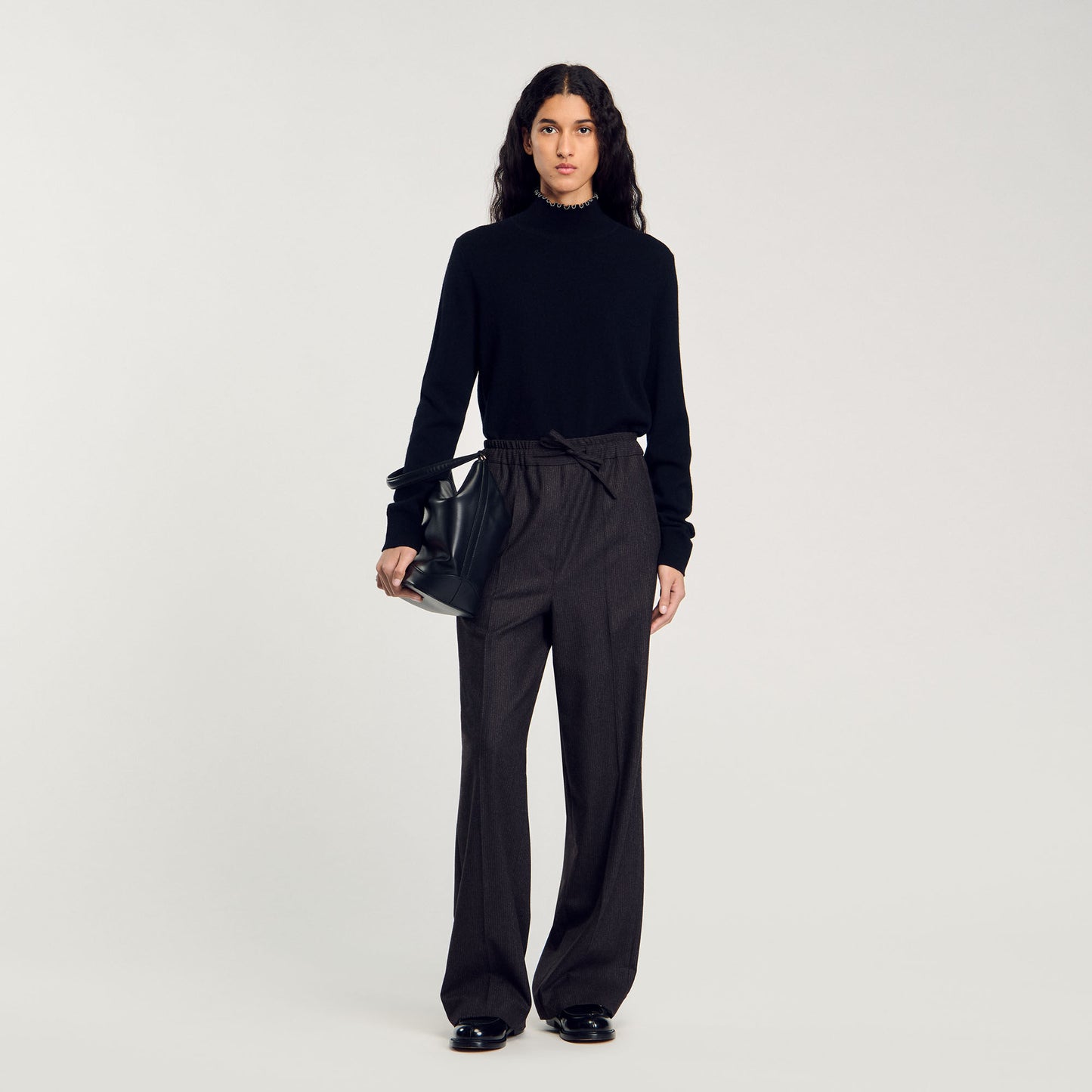 Striped Trousers Black Brown
