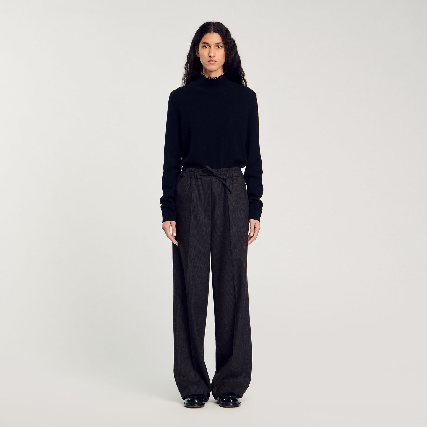 Striped Trousers Black Brown