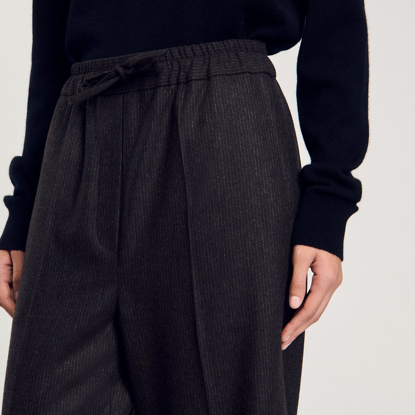 Striped Trousers Black Brown
