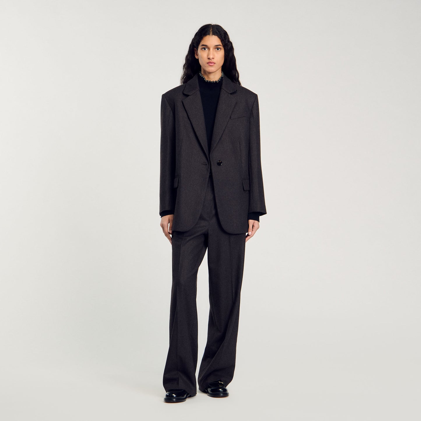 Striped Trousers Black Brown