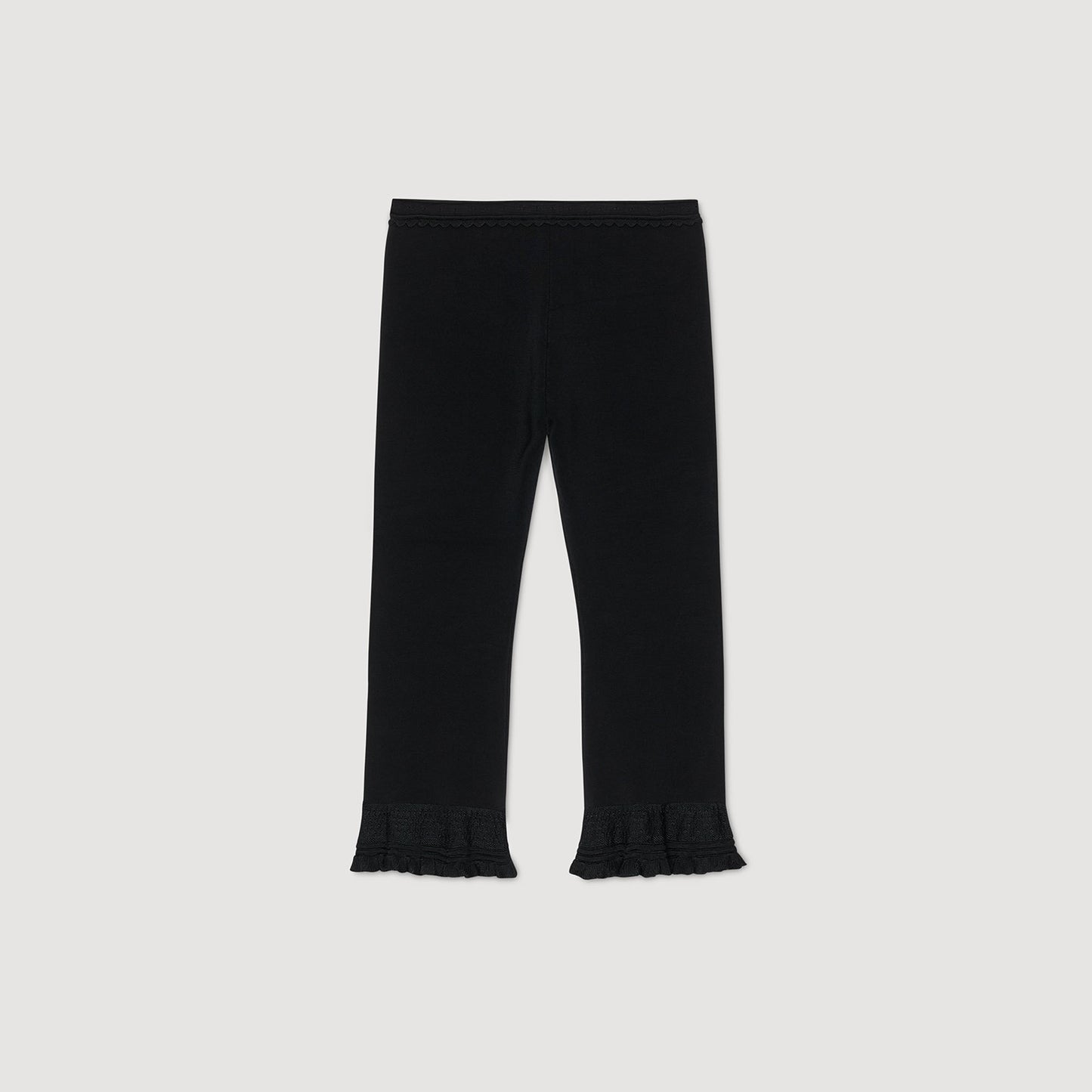 Titi Ruffled Capri Pants Black