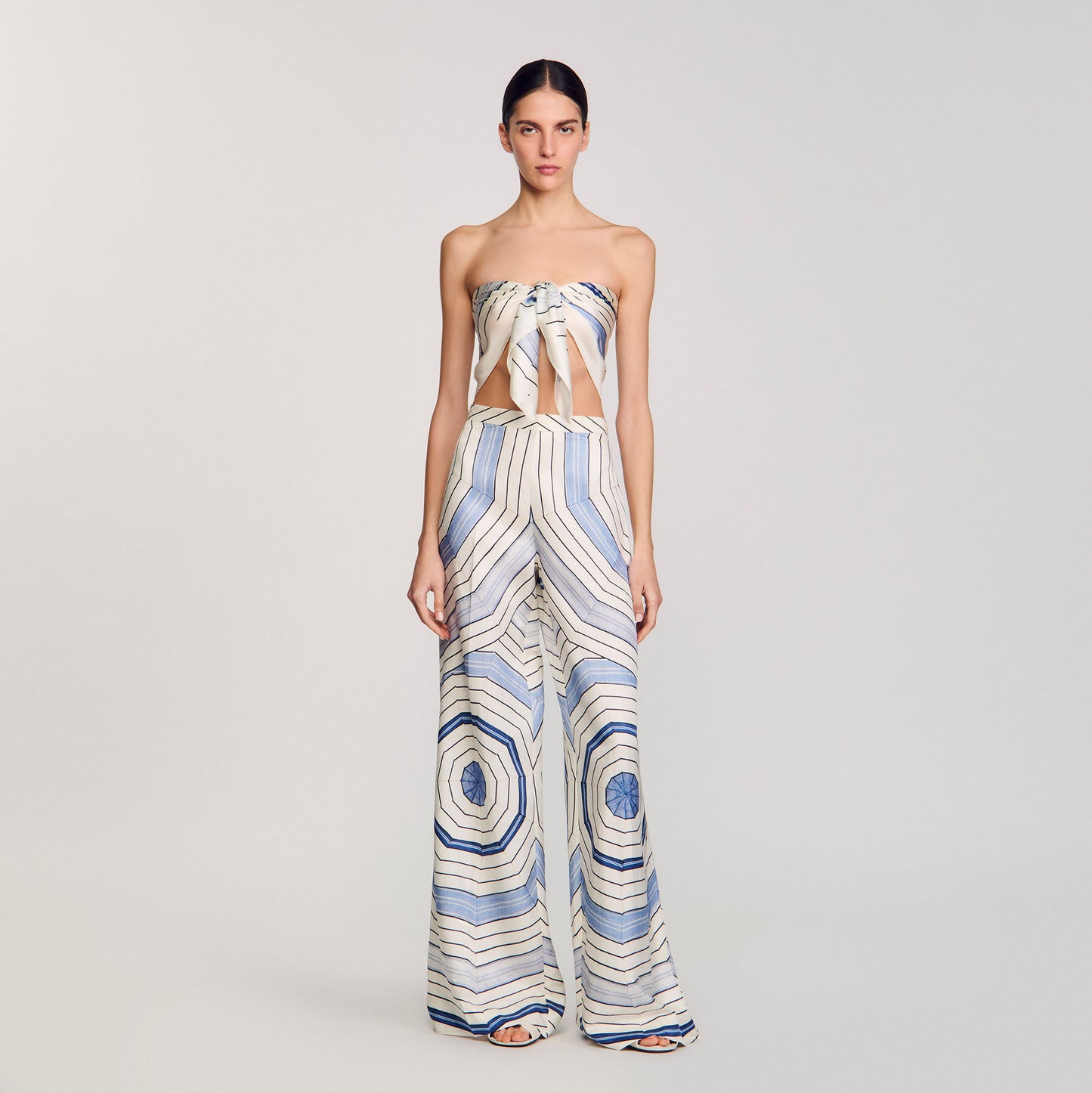 Isidore Pants Spider Blue Printed Trousers Sky Blue