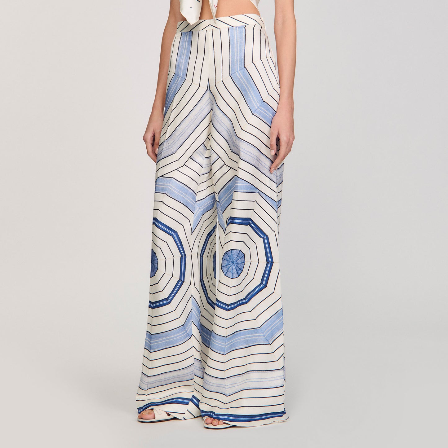 Isidore Pants Spider Blue Printed Trousers Sky Blue