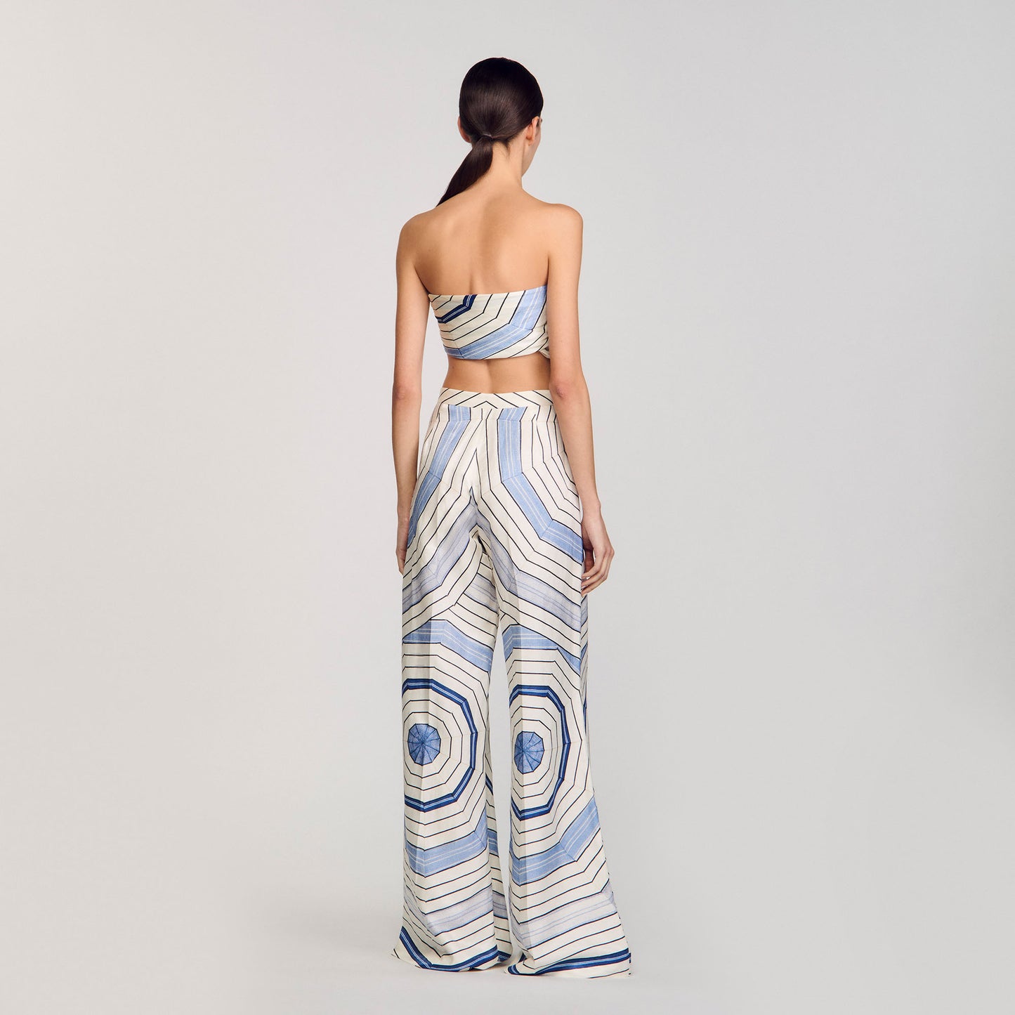 Isidore Pants Spider Blue Printed Trousers Sky Blue
