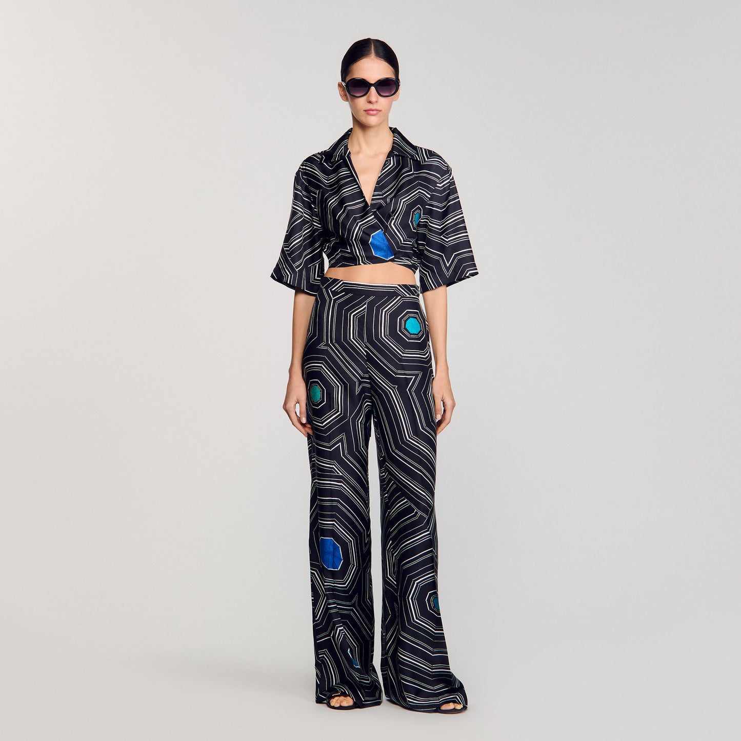 Lucien Printed Trousers Black