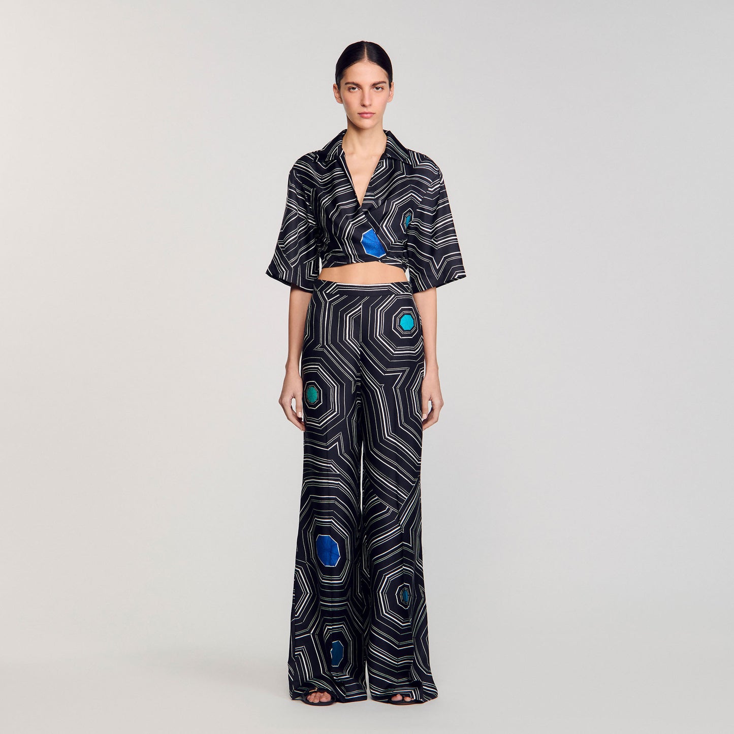 Lucien Printed Trousers Black