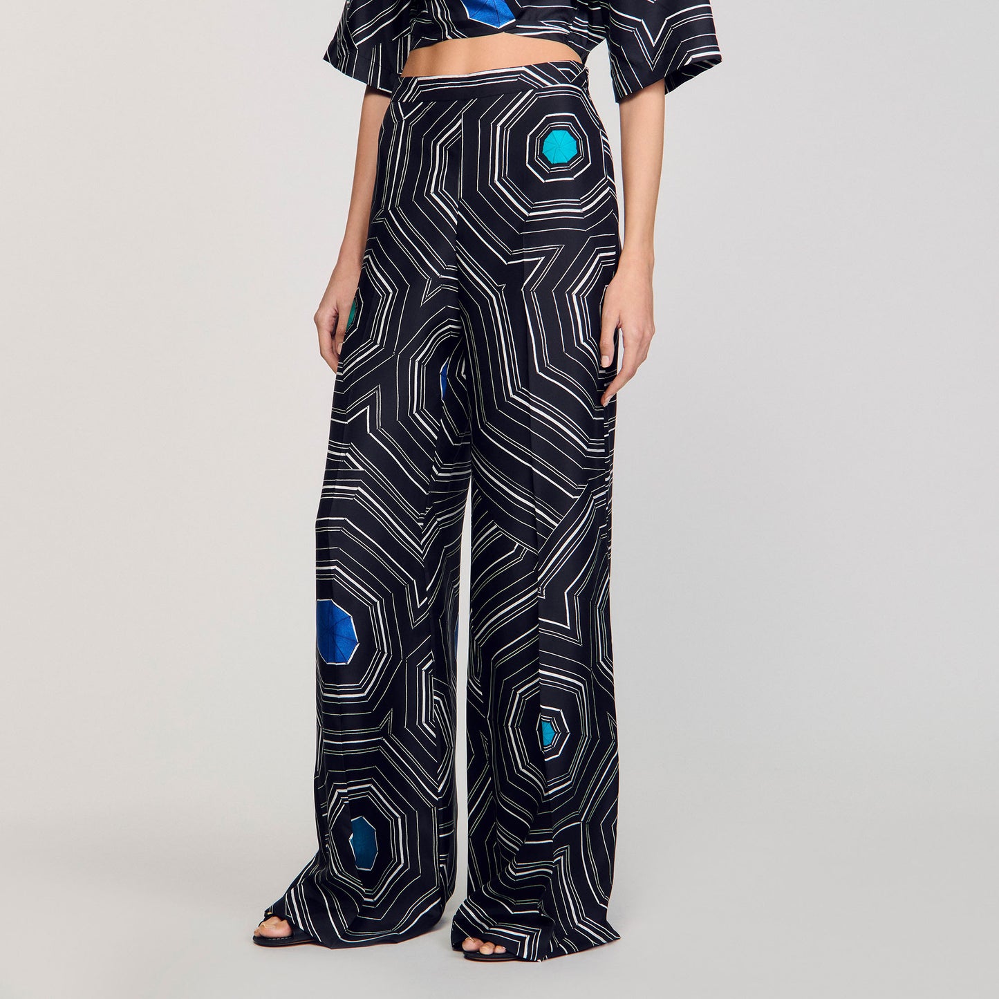 Lucien Printed Trousers Black