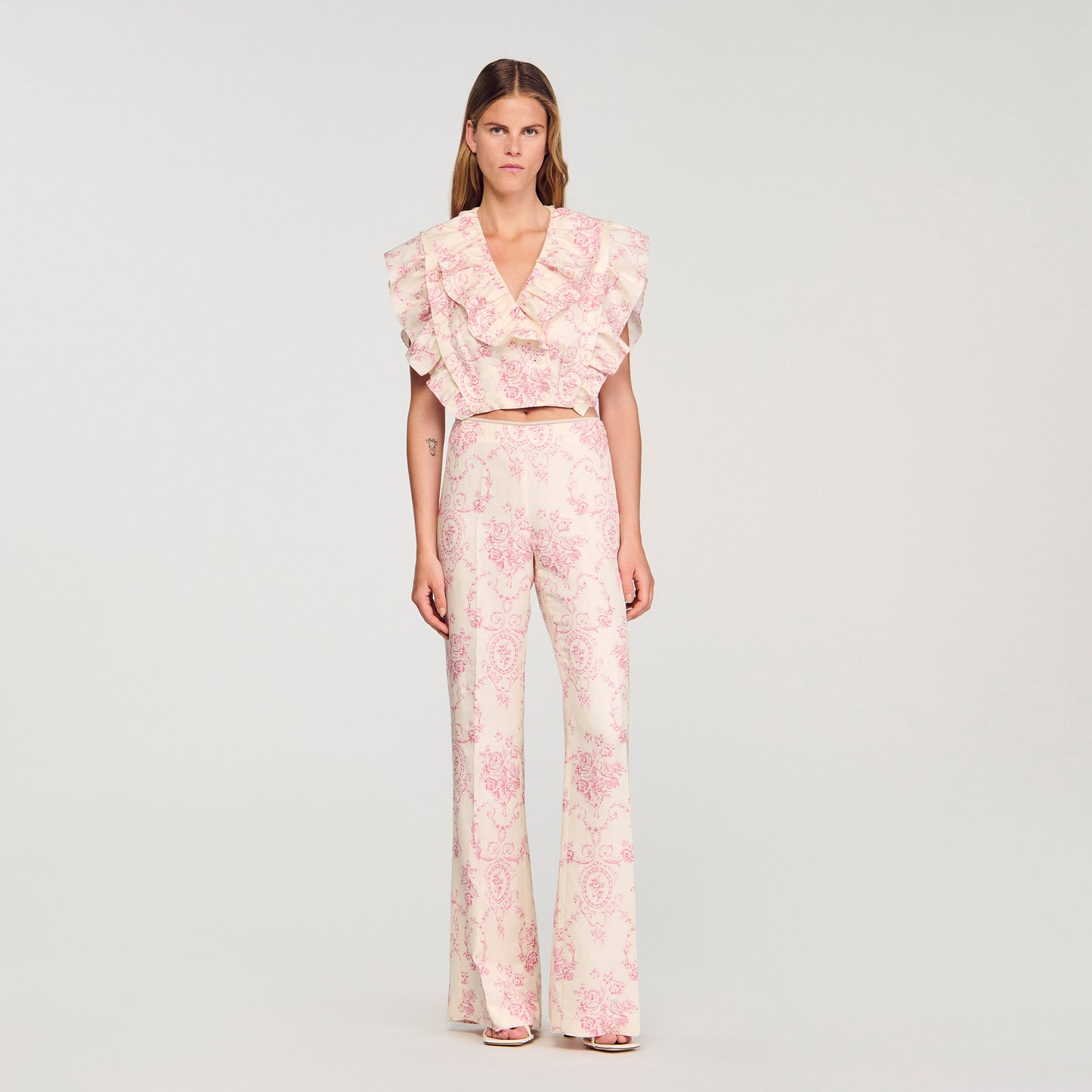 Darwin Floral Trousers Pink / Ecru