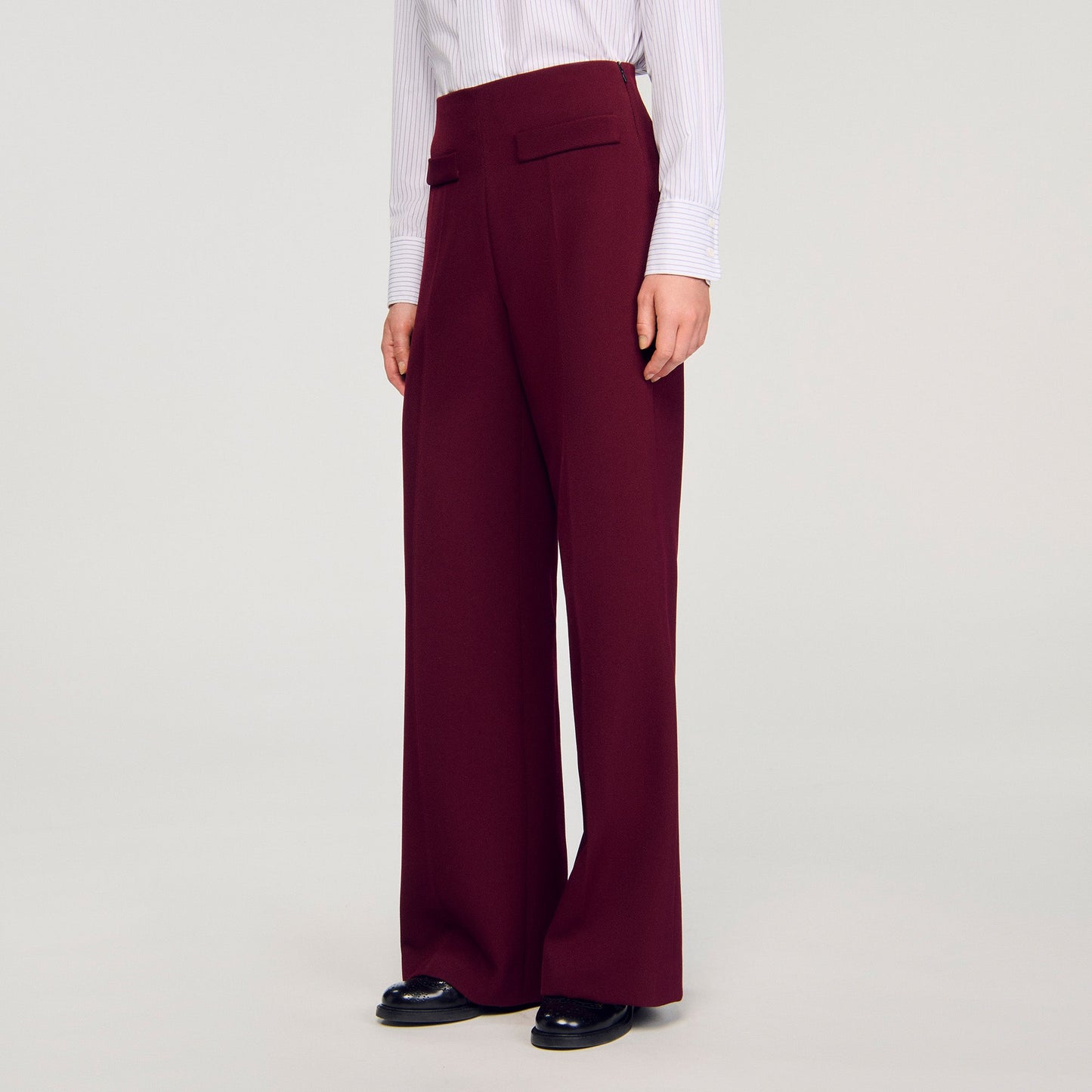 Dawson Wide-Leg Trousers Bordeaux