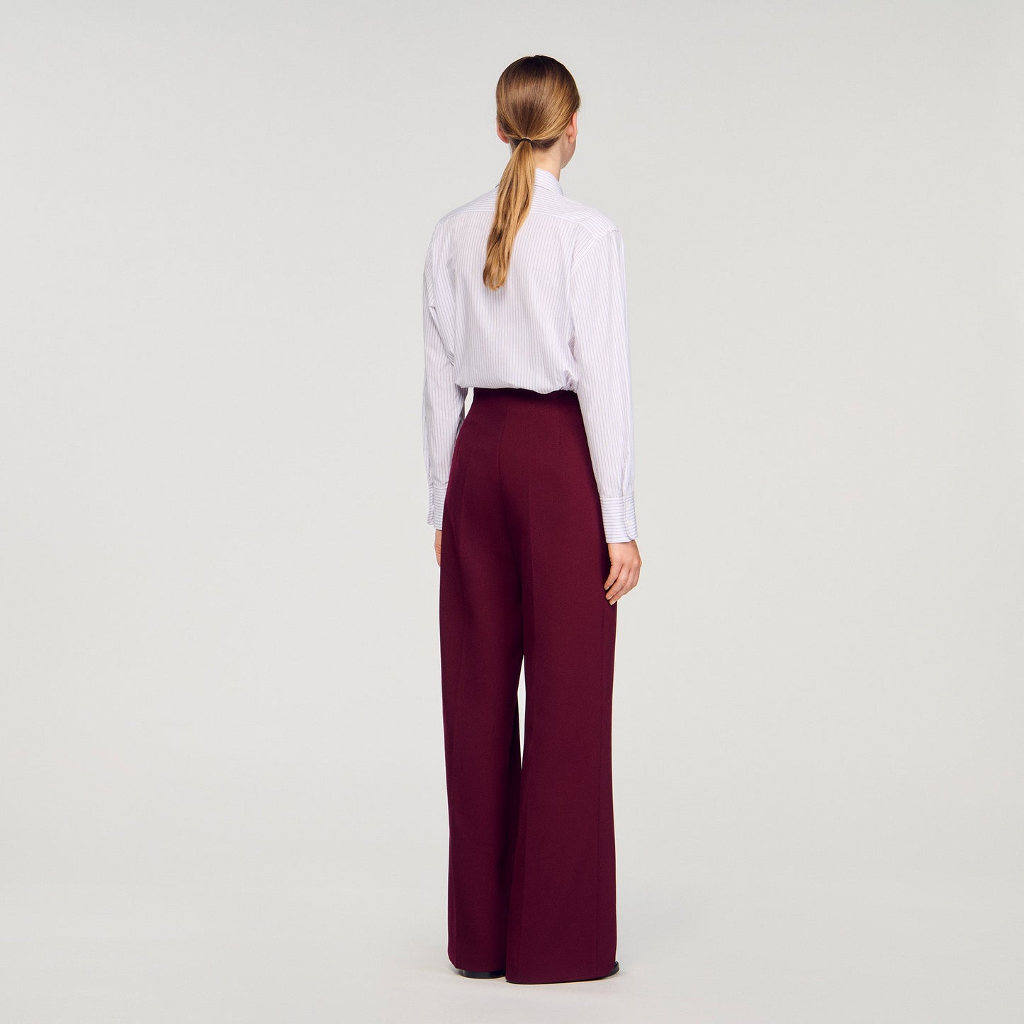 Dawson Wide-Leg Trousers Bordeaux