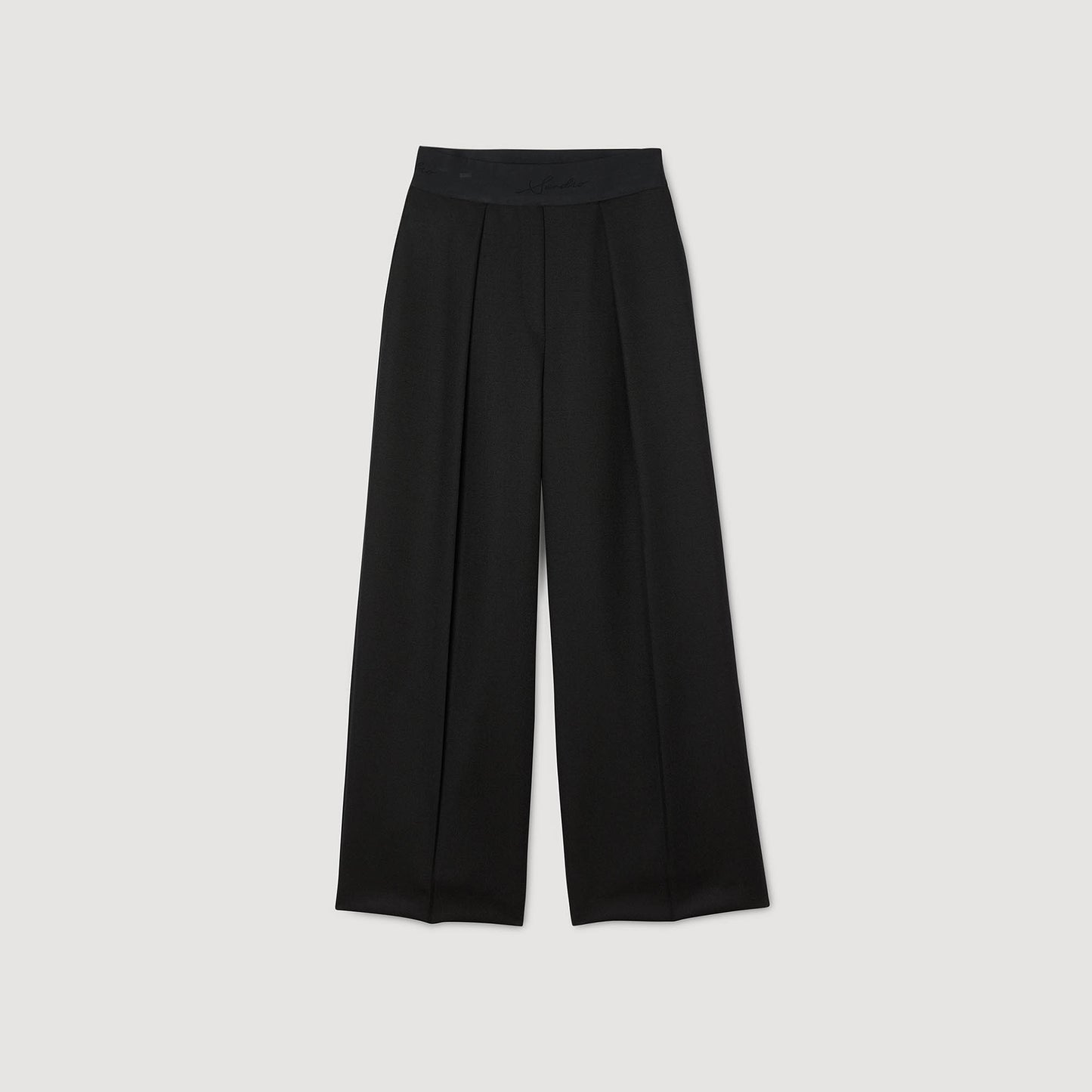 Leandre Wide-Leg Elastic Waist Trousers Black